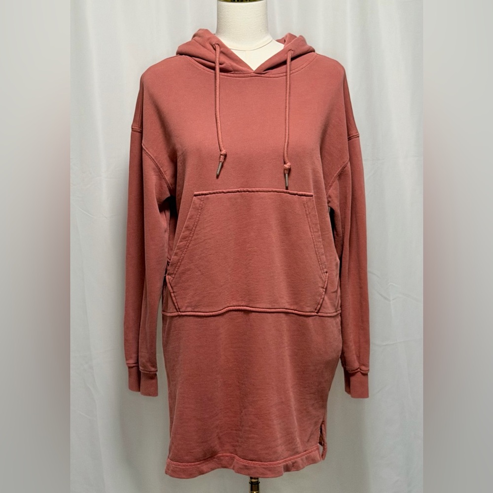 7 For All Mankind Dusty Rose Hoodie Dress S Casual Athleisure Streetwear